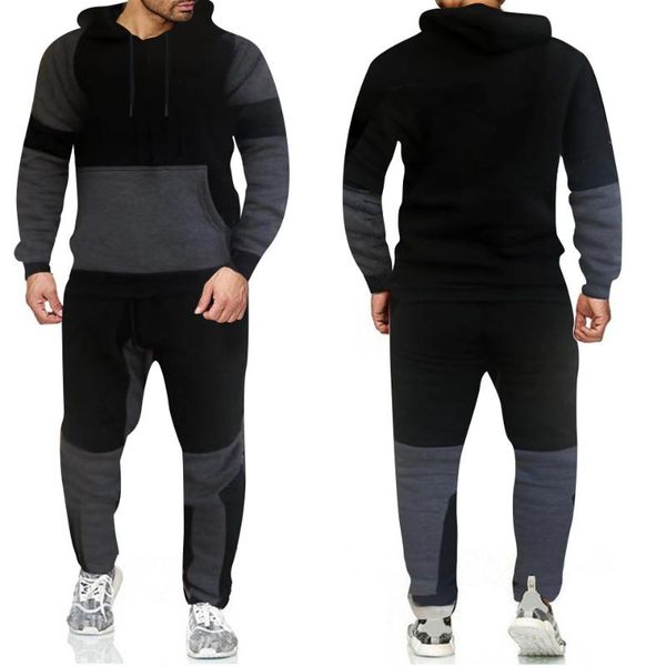 running sets fall/winter 2021 men's plus size color matching sweater hooded set long-sleeved loose training suit run fitness sportswear, Black;blue
running sets fall/winter 2021 men's plus size color matching sweater hooded set long-sleeved loose training suit run fitness sportswear, Black;blue