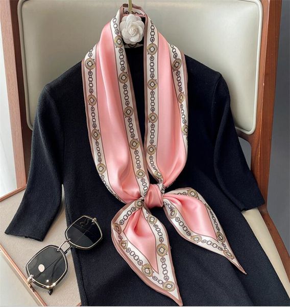 women cravat 15x150cm elegant floral printed silk small square neck kerchief bandana female echarpe 22118, Black;purple 
women cravat 15x150cm elegant floral printed silk small square neck kerchief bandana female echarpe 22118, Black;purple