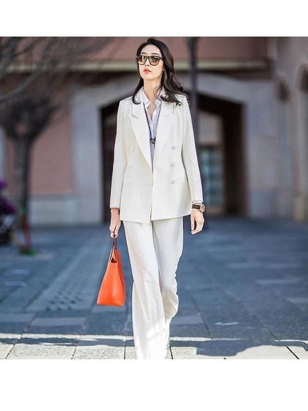 new women's suit two-piece suit (jacket + pants) women's fashion double-breasted temperament business formal support custom, White
new women's suit two-piece suit (jacket + pants) women's fashion double-breasted temperament business formal support custom, White
