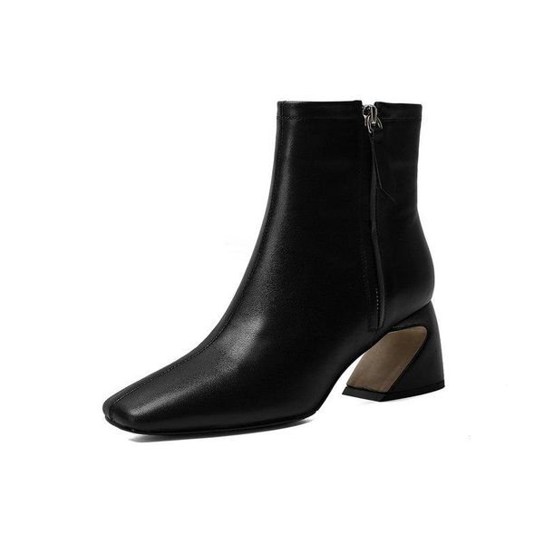 genuine leather ankle boots zippers band women winter boots square toe concise high heels women pumps office lady shoes woman, Black
genuine leather ankle boots zippers band women winter boots square toe concise high heels women pumps office lady shoes woman, Black