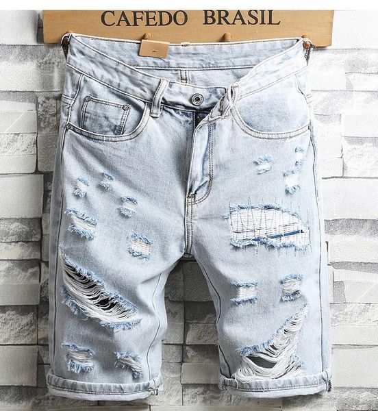 new summer men holes denim shorts light blue short jeans good quality men knee length jeans shorts large size straight1
new summer men holes denim shorts light blue short jeans good quality men knee length jeans shorts large size straight1