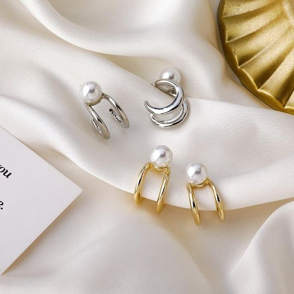 vsnow minimalist double layer pearl dangle earrings for women japanese gold c shape hoop earrings wedding jewelry accessories, Golden;silver
vsnow minimalist double layer pearl dangle earrings for women japanese gold c shape hoop earrings wedding jewelry accessories, Golden;silver