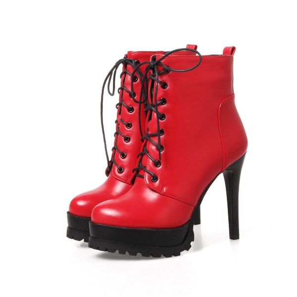 fashion woman platform spring autumn ankle boots for women high heels shoes big size 34-43, Black
fashion woman platform spring autumn ankle boots for women high heels shoes big size 34-43, Black