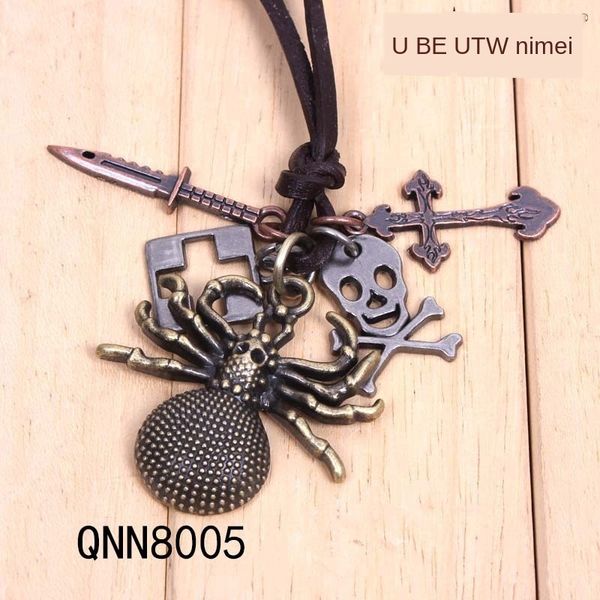 antique copper necklace five accessories spider pendant yiwu genuine cowhide adjustable pendant necklace, Silver
antique copper necklace five accessories spider pendant yiwu genuine cowhide adjustable pendant necklace, Silver