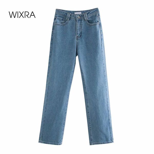 women's jeans wixra womens demin pants wide leg high waist straight street style button zipper ladies spring autumn, Blue
women's jeans wixra womens demin pants wide leg high waist straight street style button zipper ladies spring autumn, Blue