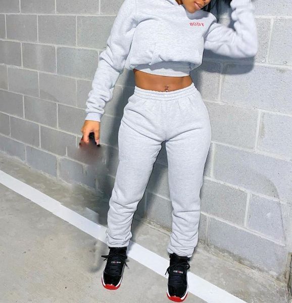 women's tracksuits autumn winter thick fleece hoodies and pants two piece set women tracksuit crop trousers casual sportswear match, Gray
women's tracksuits autumn winter thick fleece hoodies and pants two piece set women tracksuit crop trousers casual sportswear match, Gray
