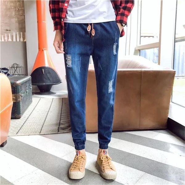 wholesale 2020 fashion casual denim gathered pants lace up elastic waist slim pants men's shattered jeans autumn men's jeans1, Blue
wholesale 2020 fashion casual denim gathered pants lace up elastic waist slim pants men's shattered jeans autumn men's jeans1, Blue