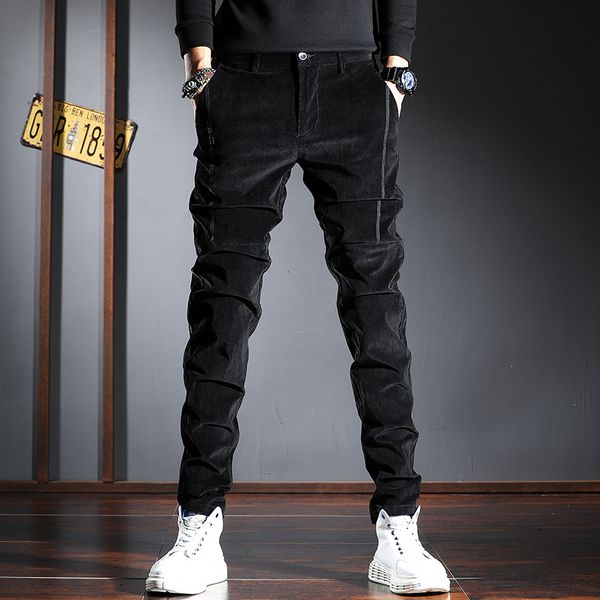 2021 new korean style fashion men jeans elastic slim fit casual corduroy pencil pants classical vintage designer leisure smart trousers 1w05, Blue
2021 new korean style fashion men jeans elastic slim fit casual corduroy pencil pants classical vintage designer leisure smart trousers 1w05, Blue