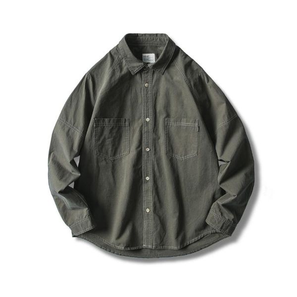 men's casual shirts cargo pocket men long sleeve shirt solid american retro work fashion trend loose autumn green coat 50cs, White;black
men's casual shirts cargo pocket men long sleeve shirt solid american retro work fashion trend loose autumn green coat 50cs, White;black