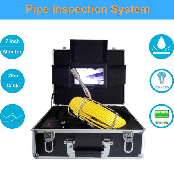 7" 23mm drain pipe camera sewer inspection camera 20m pipeline endoscope underwater inspection video 12pcs led
7" 23mm drain pipe camera sewer inspection camera 20m pipeline endoscope underwater inspection video 12pcs led