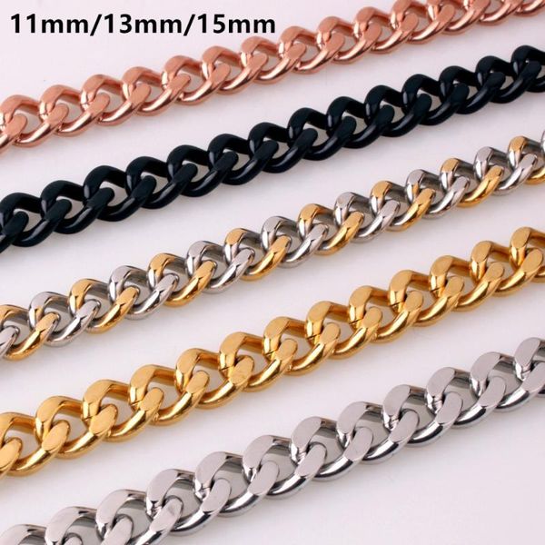 11/13/15mm 7-40" cool stainless steel silver color/gold/black handmade cuban chain mens boys jewelry necklace or bracelet
11/13/15mm 7-40" cool stainless steel silver color/gold/black handmade cuban chain mens boys jewelry necklace or bracelet