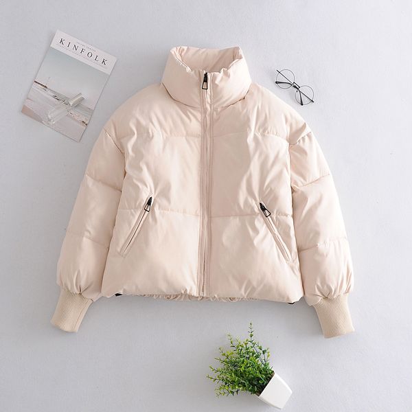2021 new long sleeve stand collar short winter jacket casual women warm coat feminino nc24, Black
2021 new long sleeve stand collar short winter jacket casual women warm coat feminino nc24, Black