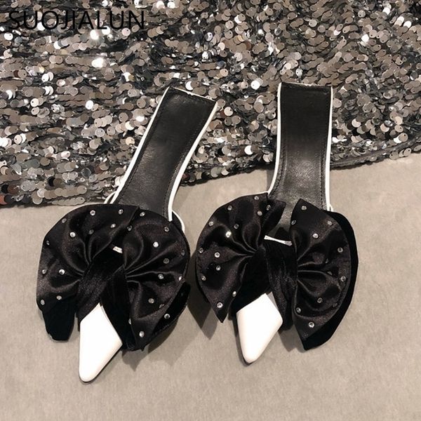 suojialun women mules slippers satin bowtie female mules elegant pointed toe low heel ladies sandal slip on flip flop shoes y200423, Black
suojialun women mules slippers satin bowtie female mules elegant pointed toe low heel ladies sandal slip on flip flop shoes y200423, Black