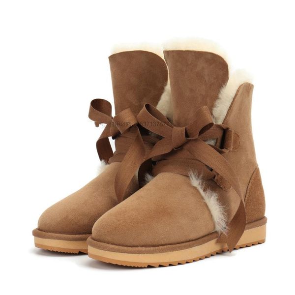 sheepskin and wool one mid-tube winter women's boots; classic leather ladies snow boots; sheep suede warm women's shoes, Black
sheepskin and wool one mid-tube winter women's boots; classic leather ladies snow boots; sheep suede warm women's shoes, Black