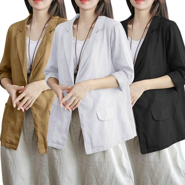 plus size cotton women's blazers zanzea 2020 fashion single-button coats fashion 3/4 sleeve outwaer female jackets s-5xl, White;black
plus size cotton women's blazers zanzea 2020 fashion single-button coats fashion 3/4 sleeve outwaer female jackets s-5xl, White;black