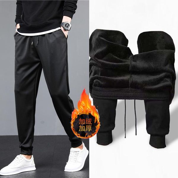 new fashion casual pants men's slim casual pants are matched with elastic black plush and non plush in spring and autumn
new fashion casual pants men's slim casual pants are matched with elastic black plush and non plush in spring and autumn