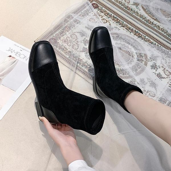 lady boots shoes luxury designer boots-women booties woman 2020 low heel winter footwear round toe ladies mid calf, Black
lady boots shoes luxury designer boots-women booties woman 2020 low heel winter footwear round toe ladies mid calf, Black