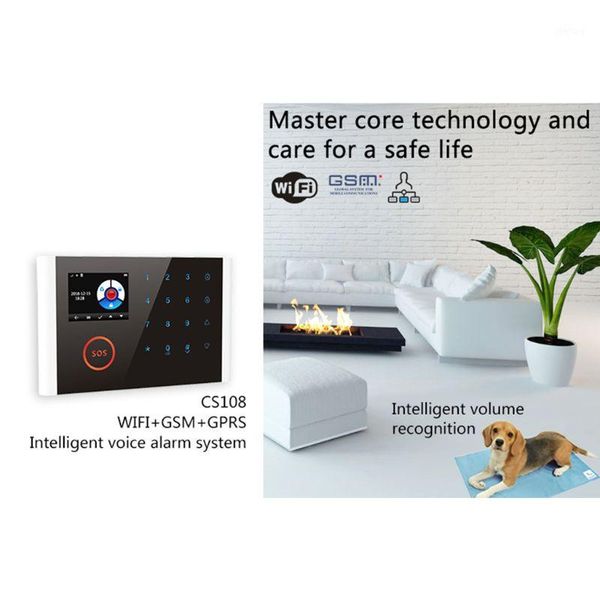 1set cs108 wireless wifi gsm gprs smart alarm system app remote control home security kit with colorful screen sos but1
1set cs108 wireless wifi gsm gprs smart alarm system app remote control home security kit with colorful screen sos but1