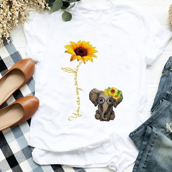 women lady cartoon sunflower elephant printing clothing 90s print tshirt female t tee womens shirt clothes graphic t-shirt, White
women lady cartoon sunflower elephant printing clothing 90s print tshirt female t tee womens shirt clothes graphic t-shirt, White