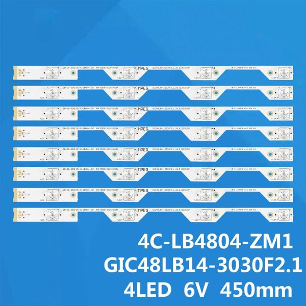 8pcs 4leds для tcl l48p1s-cf l48p1-кед b48a858u светодиодная подсветка полосы 4c-lb4804-zm1 4c-lb4804-zm01j gic48lb14-3030f2.1e 
8pcs 4leds для tcl l48p1s-cf l48p1-кед b48a858u светодиодная подсветка полосы 4c-lb4804-zm1 4c-lb4804-zm01j gic48lb14-3030f2.1e