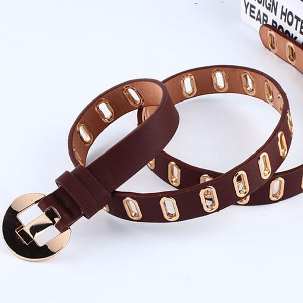 2.3cm wide black white grommet narrow eyelet square pu leather women belt alloy pin buckle female waistband jeans belts, Black;brown
2.3cm wide black white grommet narrow eyelet square pu leather women belt alloy pin buckle female waistband jeans belts, Black;brown
