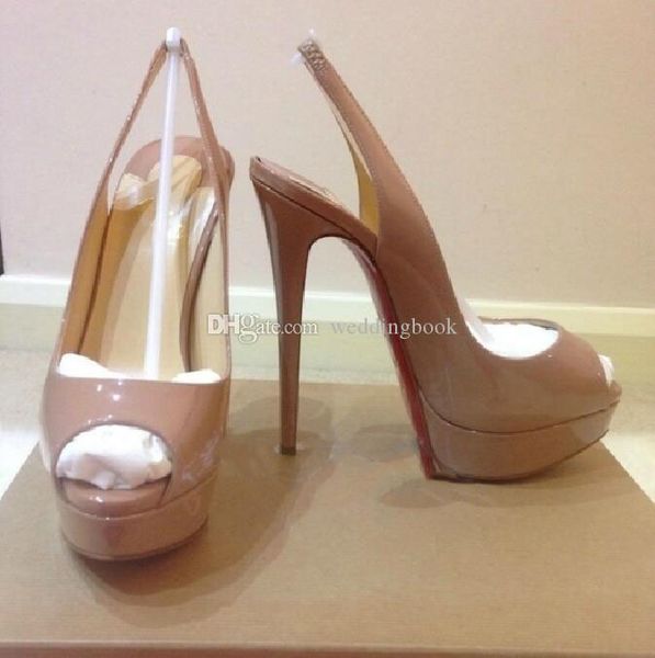 new classic brand red bottom high heels 14cm heels platform pumps nude/black patent leather peep-toe women dress sandals shoes size 35-42
new classic brand red bottom high heels 14cm heels platform pumps nude/black patent leather peep-toe women dress sandals shoes size 35-42