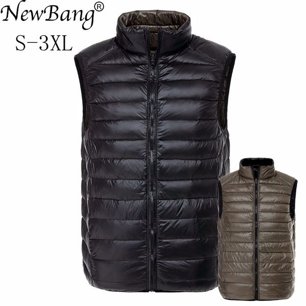 newbang brand men's vest ultra light down men double side sleeveless jacket male warm windproof vests reversible waistcoat 201114, Black;white
newbang brand men's vest ultra light down men double side sleeveless jacket male warm windproof vests reversible waistcoat 201114, Black;white