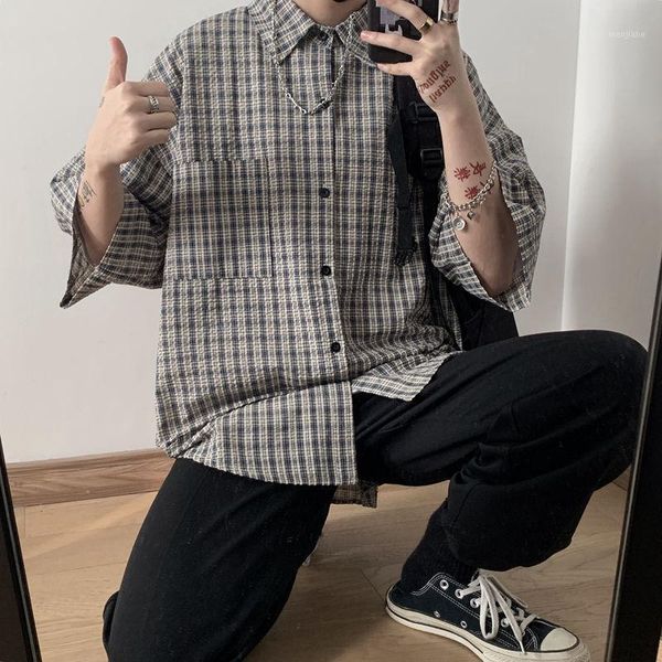 2020 new spring korean trend couple harajuku loose retro japanese wild plaid cotton street casual shirt1, White;black
2020 new spring korean trend couple harajuku loose retro japanese wild plaid cotton street casual shirt1, White;black