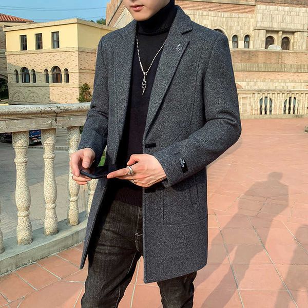 tweed coat new style men's wear in autumn and winter, Tan;black