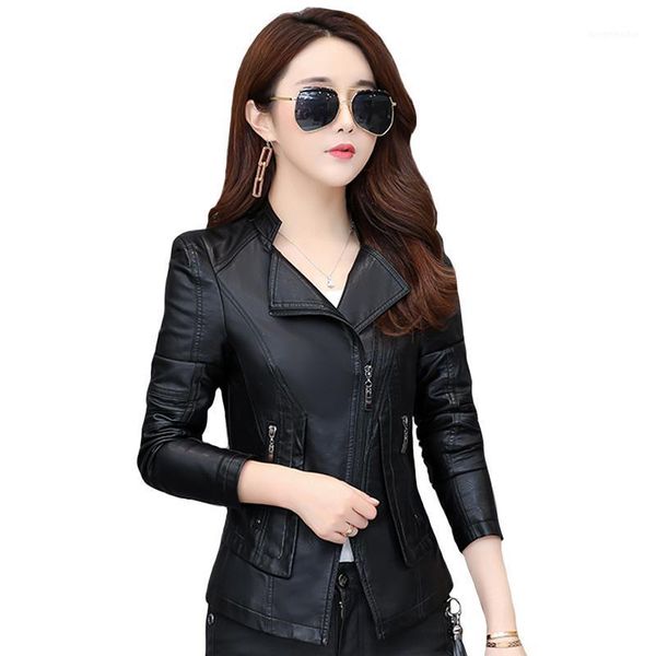 spring autumn women faux leather jacket fashion plus size 4xl motorcycle coat zippers long sleeve short slim pu leather jackets1, Black
spring autumn women faux leather jacket fashion plus size 4xl motorcycle coat zippers long sleeve short slim pu leather jackets1, Black