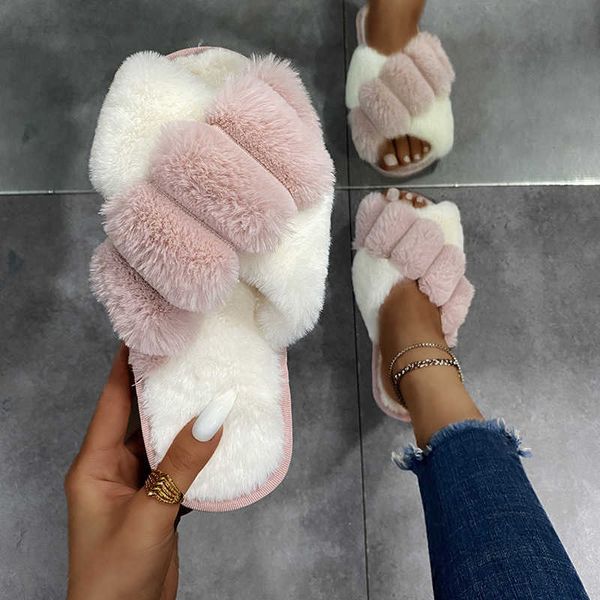 wool new autumn winter indoor and outdoor home cotton women's color matching cross plush slippers, Black
wool new autumn winter indoor and outdoor home cotton women's color matching cross plush slippers, Black