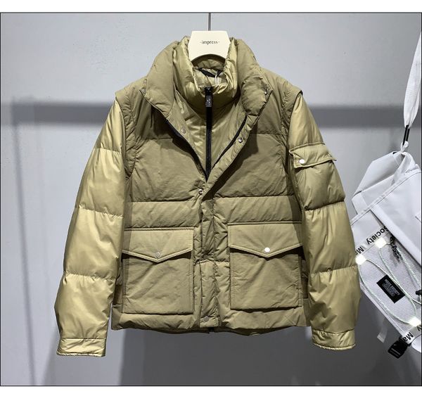 men and women casual sleeves removable loose lapel down jacket cotton jacket denim stitching hat thick coat ing, Black
men and women casual sleeves removable loose lapel down jacket cotton jacket denim stitching hat thick coat ing, Black
