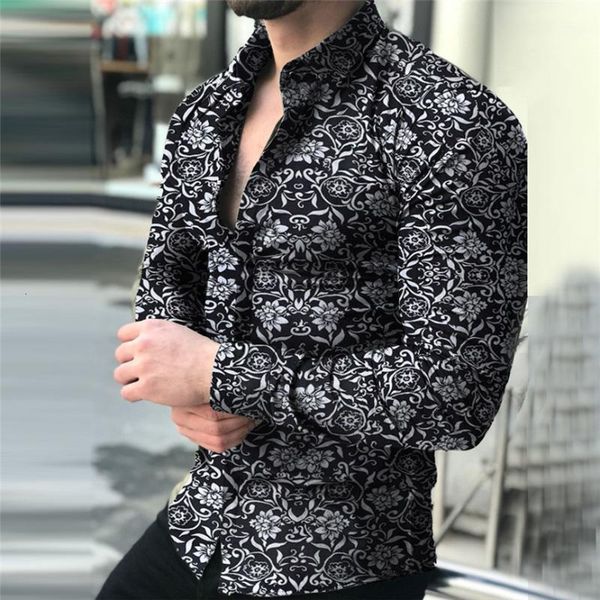 new fashion men's luxury stylish casual shirts fashion men's casual printed floral long sleeve button shirt blouse -5xl1, White;black 
new fashion men's luxury stylish casual shirts fashion men's casual printed floral long sleeve button shirt blouse -5xl1, White;black