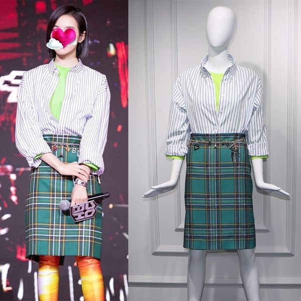 licrs spring and summer star song green same skirt skirttplaid skirtsuit plaid loose shirt qian fashion t-shirt striped skirt long-sleeved o, Gray
licrs spring and summer star song green same skirt skirttplaid skirtsuit plaid loose shirt qian fashion t-shirt striped skirt long-sleeved o, Gray