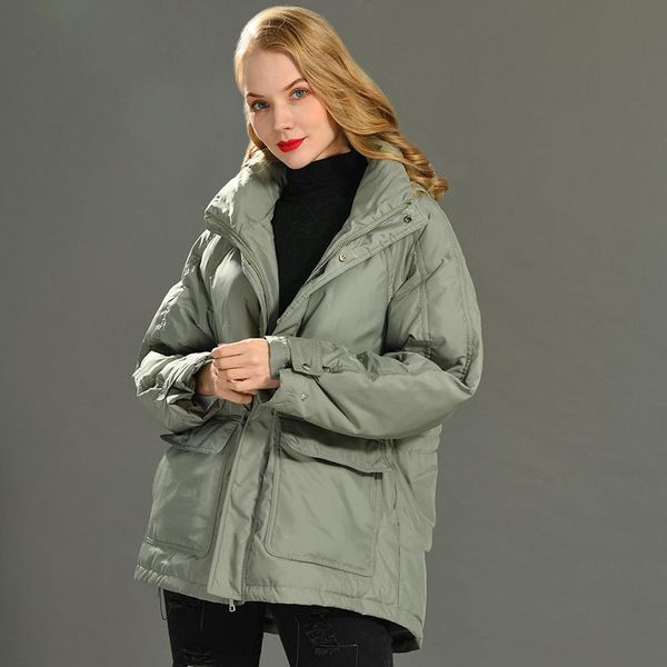women's down & parkas autumn winter coat hooded big pocket loose style women feather jacket warm white duck coats, Black
women's down & parkas autumn winter coat hooded big pocket loose style women feather jacket warm white duck coats, Black