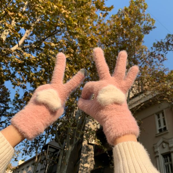 autumn and winter plush warm touch screen gloves sweet girl korean version lovely knitting wool points cycling students, Blue;gray
autumn and winter plush warm touch screen gloves sweet girl korean version lovely knitting wool points cycling students, Blue;gray