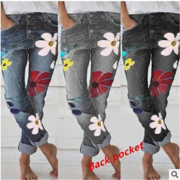 womens designer button fly jeans spring floral jean long pencil pants with pockets girls mid waist fashion trousers, Blue
womens designer button fly jeans spring floral jean long pencil pants with pockets girls mid waist fashion trousers, Blue