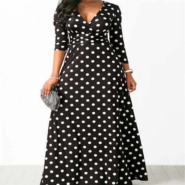 women long maxi dresses bohemia v-neck three quarter sleeve dots print ethnic summer beach female stylish style dress, Black;gray
women long maxi dresses bohemia v-neck three quarter sleeve dots print ethnic summer beach female stylish style dress, Black;gray