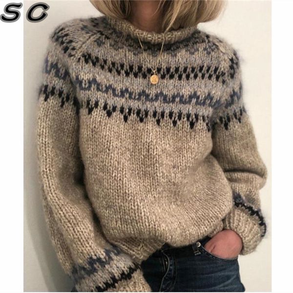 women's thick sweater for autumn and winter long-sleeved round neck striped knit pullover female loose casual street wear, White;black
women's thick sweater for autumn and winter long-sleeved round neck striped knit pullover female loose casual street wear, White;black