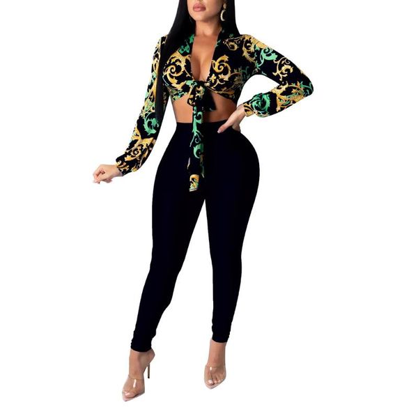 women 2-piece outfit set long sleeve lace-up and solid color pants set for women ladies, Gray
women 2-piece outfit set long sleeve lace-up and solid color pants set for women ladies, Gray