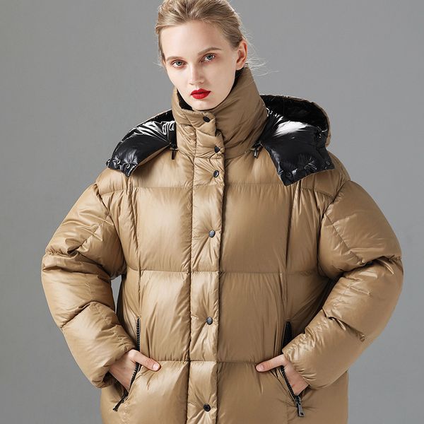 2021 new winter windproof sleeve 90 white duck down women hooded warm long coat feminino jc2v, Black
2021 new winter windproof sleeve 90 white duck down women hooded warm long coat feminino jc2v, Black