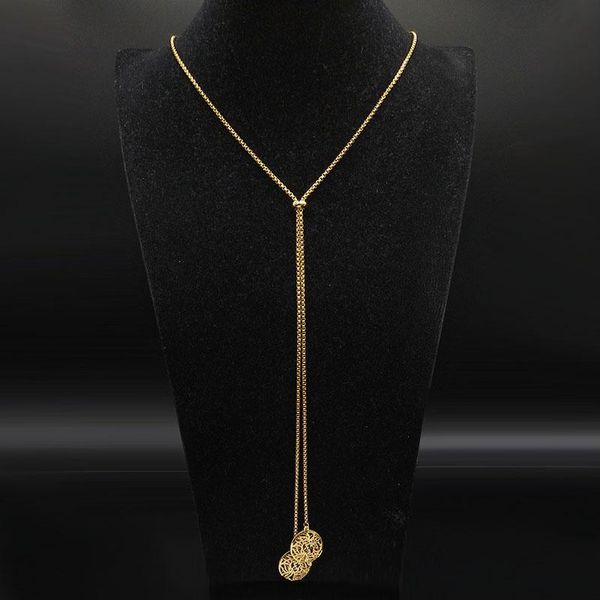 pendant necklaces 2021 fashion round stainless steel long necklace for women gold color chain jewelry cadenas mujer n1347s01, Silver
pendant necklaces 2021 fashion round stainless steel long necklace for women gold color chain jewelry cadenas mujer n1347s01, Silver