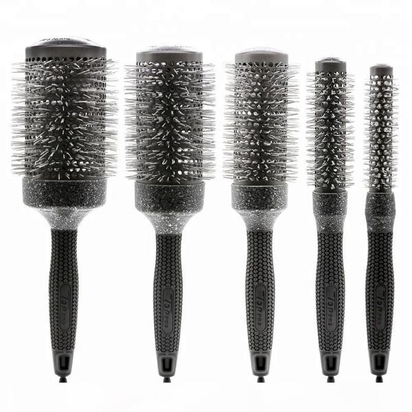 термостойкое нейлоновой щетиной волос парикмахерское styling brush салон круглый керамические щетка для волос в 5 размеры дополнительно, Silver
термостойкое нейлоновой щетиной волос парикмахерское styling brush салон круглый керамические щетка для волос в 5 размеры дополнительно, Silver