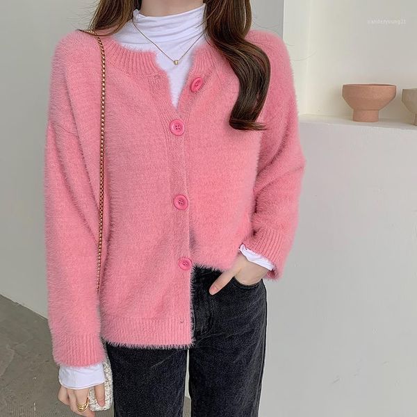 women's knits & tees korea chic sweater women winter single breasted mink wool cardigan knitting coat1, White
women's knits & tees korea chic sweater women winter single breasted mink wool cardigan knitting coat1, White