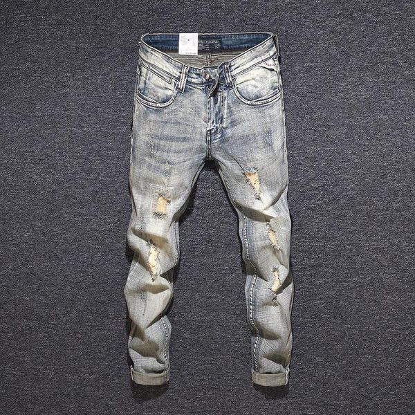 men's jeans 2021 hole patch slim retro solid color water wash zipper for men autumn casual pocket mens, Blue
men's jeans 2021 hole patch slim retro solid color water wash zipper for men autumn casual pocket mens, Blue