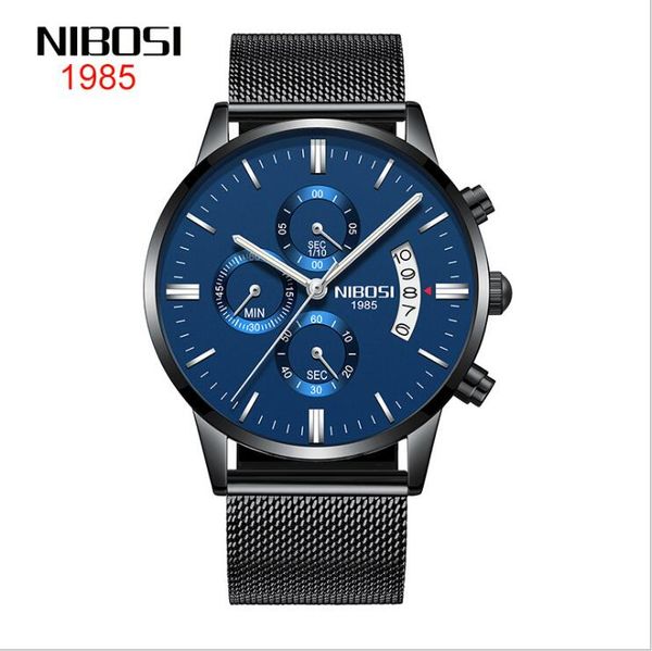 20 style nibosi button solid steel band men's blue dail black belt shell watch waterproof coated glass luminous three-eye quartz watch, Slivery;brown
20 style nibosi button solid steel band men's blue dail black belt shell watch waterproof coated glass luminous three-eye quartz watch, Slivery;brown