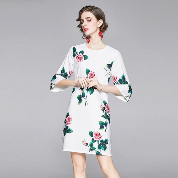 women's autumn 2020 new fashion flower print pattern loose casual 3 / 4 sleeve drs, Black;gray
women's autumn 2020 new fashion flower print pattern loose casual 3 / 4 sleeve drs, Black;gray