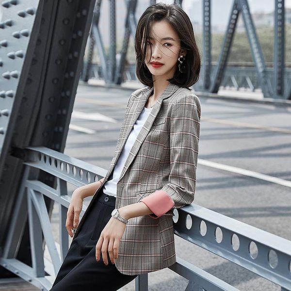 plaid blazer women cultivate one's morality polyester double breasted regular blazers coat long-sleeve notched collar, White;black
plaid blazer women cultivate one's morality polyester double breasted regular blazers coat long-sleeve notched collar, White;black