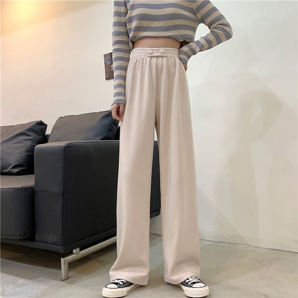 2021 new long-legged solid elastic waist hanging tightly loose leg wide lady from office big pants autumn sweatpants 2jd2, Black;white
2021 new long-legged solid elastic waist hanging tightly loose leg wide lady from office big pants autumn sweatpants 2jd2, Black;white