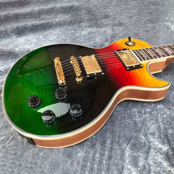 chinese electric guitar g cus tom colourful rainbow color flame maple gold hardware
chinese electric guitar g cus tom colourful rainbow color flame maple gold hardware